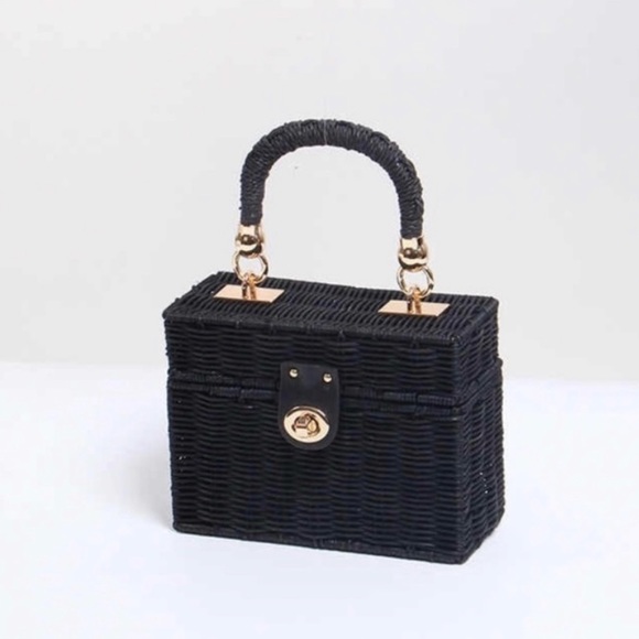 Zara Bags Zara Black Wicker Straw Box Purse Poshmark